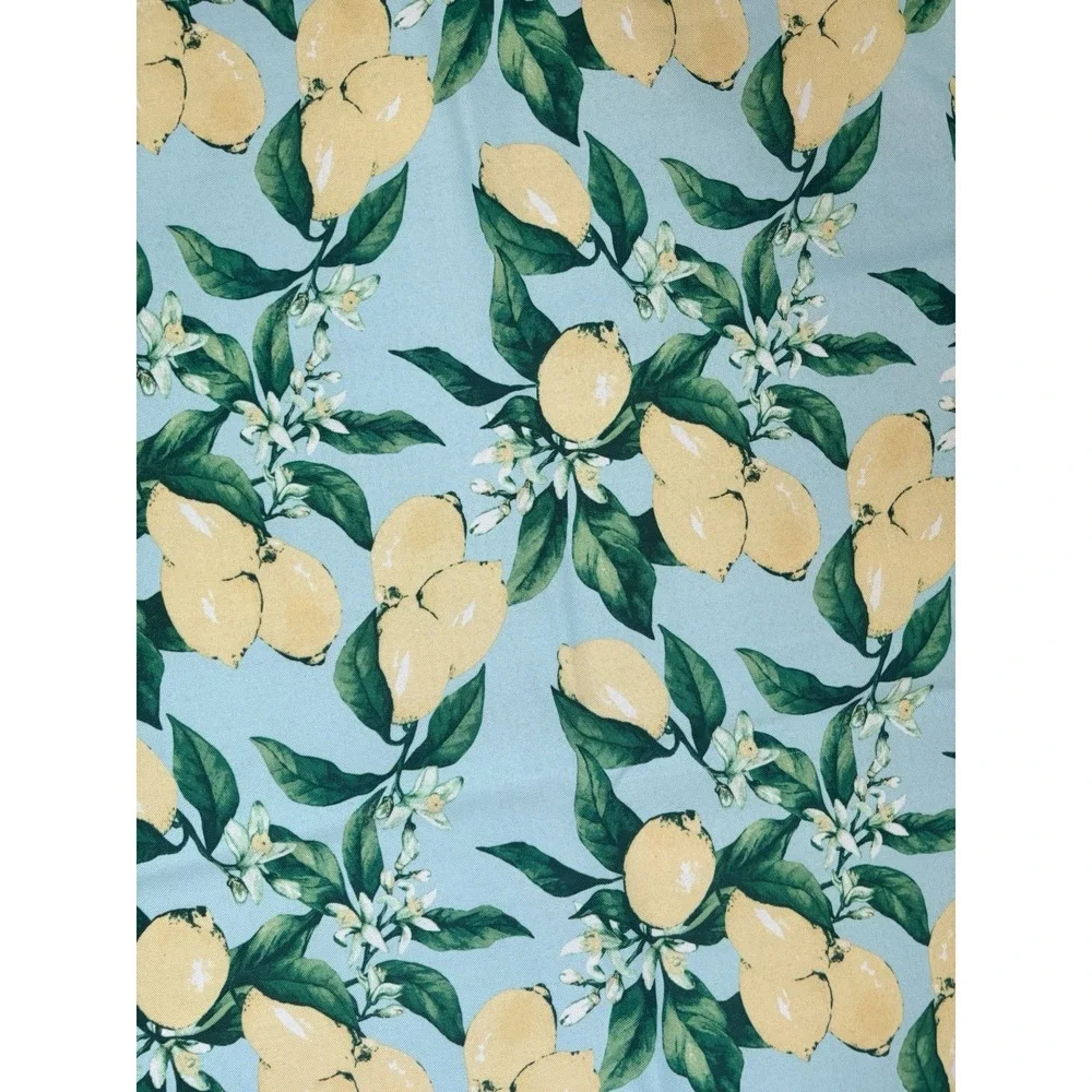 Lemon‎ Tablecloth Spring Summer Table Cloth 83x58 Light Blue Cottagecore